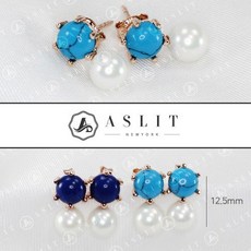 실버핑크원석귀걸이