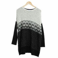 플라스틱아일랜드 화이트 울혼방 가오리니트 여자 XL 2269