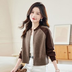 ZIGODAG 여성 가을 겨울 니트 집업 가디건 스포티 캐주얼 긴팔 자켓 ZKYYBQ52642