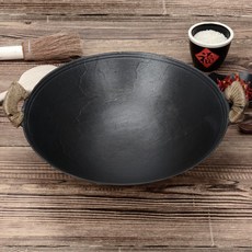 쌍 귀 구식 프라이팬 무 코팅 가정용 주철 가스 큰 냄비 밑면 붙 지 않 고 높이 13cm, 상세페이지 참조, 상세페이지 참조