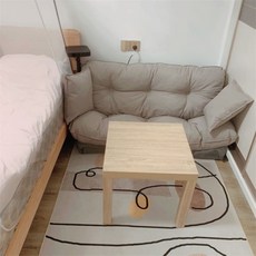 카페 코너형 2인용 쿠션 소품샵 렌탈 스튜디오 소파, 더블, 베이지+그레이베이스[베개2개]