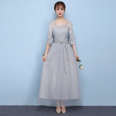 FANSYLI 들러리 드레스 여성 롱 날씬해 보이는 성인 예복 생일 파티 원피스 드레스 W8A22