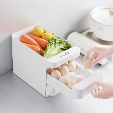 심플한 화이트 달걀보관함 에그트레이 2단 3단, 화이트 3단 달걀보관함