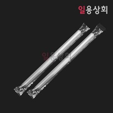 [ILYONG] 사선컷팅 버블티 빨대 HC 21cm 개별포장 2800개 반투명, 1개