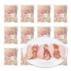 가나안식품 [도매] 브라질 닭다리살 20팩 대용량 업소용 냉동 닭정육 뼈없는 순살 닭다리 윙 봉 날개 북채, 1kg