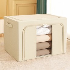 하스몰 프리미엄 와이어 대용량 100L 이불 옷 정리박스, 1개, 베이지