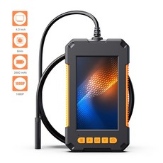 산업용 내시경 카메라 단일 8mm 1080P 4.3 "IPS 스크린 내시경 IP68 방수 led 2600mAh 파이프 라인/자동차 수리 P40 D3|감시 카메라|, 1개, 10m, Soft  Cable