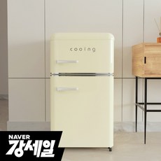 쿠잉 레트로 미니냉장고 REF-D85 크림 2도어 소형 원룸 사무실 신혼 924183, REF-D85PK_핑크