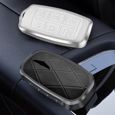 유투카 자동차 스마트 가죽 키케이스 키링 키홀더 키커버 호환 GV70 GV80 G80RG3 G70 페이스리프트, GS-01, 블랙