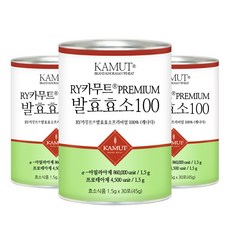 푸른들판 카무트 효소 분말 100 프리미엄 캐나다 정품 호라산밀 발효 곡물 효소 가루, 3박스, 45g