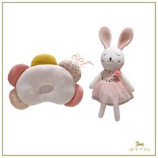 [현대백화점]에뜨와 깜찍한 네온플라워 짱구베개+네온래빗인형 세트 07N084602 유아 신생아 백일선물 돌 애