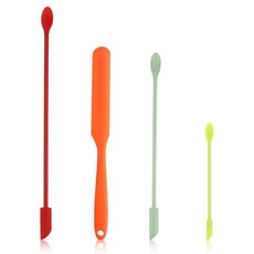 실리콘 뷰티 주걱 4Pcs 미니 메이크업 주걱 작고 얇은 세트 화장품 로션 식병 주방 병 왁스 바디 제모