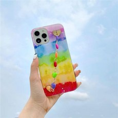 손 손목 스트랩이 달린 화웨이 노바 4용 글리터 블링 하트 체인 팔찌 휴대폰 케이스 4 케이스 소녀 여성용 클리어 레인보우 실리콘 소프트 TPU 케이스 A