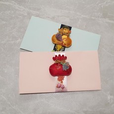 조플라워 복주머니 전통문양 부모님 용돈봉투, 레드 블루 2종세트