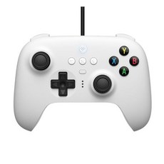 8비트도 얼티밋 유선 컨트롤러 PC 윈도우 10 안드로이드 스팀 데크 라즈베리 파이 및 스위치용 USB (화이트), 8Bitdo 흰색