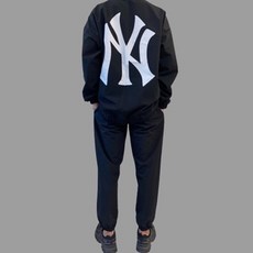 MLB NY 뉴욕양키스 우븐 트레이닝 세트 빅사이즈 오버핏 맨투맨 조거팬츠 가을 커플 트레이닝복