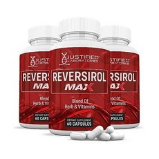 Justified Laboratories 리버시롤 멕스 1295MG 60캡슐 3병, 60정, 3개