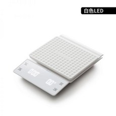카페저울 미니 가정용 스마트 디지털 커피 저울 타이머 내장, 3KG-0.1g, white