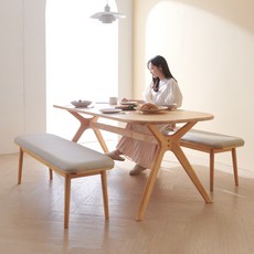 4인식탁 정보 오르트 고무나무 원목 4인 6인용 타원형 식탁 의자 세트, 4인용 테이블(단품), 단품