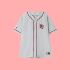 [100%정품] 1993스튜디오 [LG트윈스] 아플리케 베이스볼 유니폼 셔츠 블라우스 상의 라이트그레이