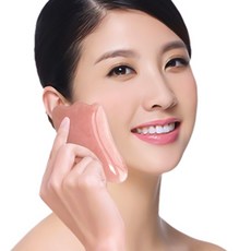 경락 마사지 괄사 7개 세트 얼굴 피부 주름 지압 안마 종아리 천연 로즈 쿼츠 핑크 경혈 지압봉 안마봉 눈주름 개선, R19041P(핑크