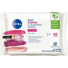 NIVEA 니베아 3in1 케어링 클렌징 티슈 메이크업 리무버 40매 2개, 1개 - 케어링리무버