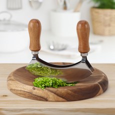 치즈 커터 양손 더블 핸드 스윙 스텐 나무 손잡이 도마, 1개, 양면칼+도마세트