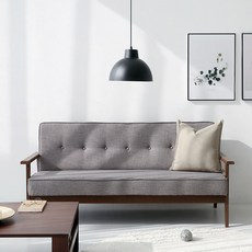 마켓비 TARDO 단추 패브릭 3인용 소파 쇼파 고무나무 원목, 상세페이지 참조