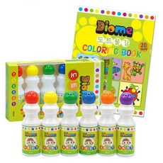 할인존R3ds23 Diome 도트물감 6색 레인보우 세트and컬러링북 물감 유아물감 물감놀이 도트물감 키즈맘아트