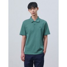 빈폴 맨 남성 메쉬 조직 솔리드 칼라넥 티셔츠 그린