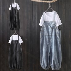 여름/데님/멜빵바지/루즈핏/청바지/점프슈트/여성
