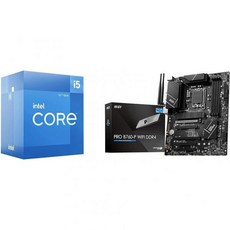 Intel Core i512400F 데스크탑 프로세서 + MSI PRO B760P WiFi DDR4 Pro Series 마더보드 - 인텔i512400