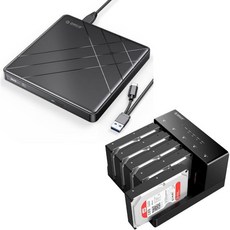 40TB USB 3.0-SATA I/III 4 Bay 외장 하드 드라이브 도킹 스테이션이 포함된 ORICO 외장 블루레이 드라이브 DVD/BD 읽기/쓰기 CD 버너