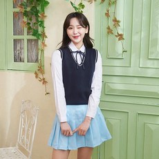 교복몰 보풀방지 네이비화이트라인 교복조끼 공용