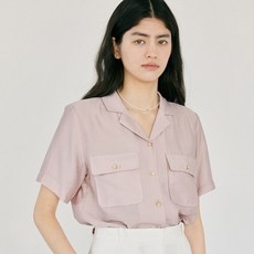 언에디트 H Jewel Open Collar Shirt Pale Pink