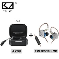 호환 KZ AZ09 HD 블루투스 모듈 5.2 헤드폰 무선 케이블 HIFI 이어 후크 CPIn 충전 빈 포함, 13 AZ09 ZSN Pro BlueMic