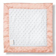 SwaddleDesigns Baby Lovie 작은 애착 담요 새틴 트림이 있는 플러시 도트 파스텔 핑크 바탕에 화이트 미니 모드 서클 36 x 36cm(14 14인치), Pink