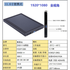 11.6인치 VGA/HDMI 휴대용 1920*1080 모니터, 11.6인치 HDMI/VGA 1920_표준