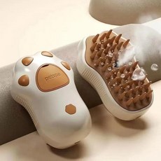 고양이용 전기 스프레이 빗 마사지 엉킴 제거 번의 클릭으로 바나나 애완 동물, 1개, 3. brown