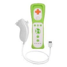 닌텐도 Wii 게임용 Nunchuck 컨트롤러 게임패드 모션 플러스 리모컨 포함 신제품, 1개, 1) Green white, 없음