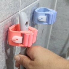 막대꽂이 벽에붙이는 밀대고정후크 욕실 청소도구정리, 1개, [정품_상품선택^]
