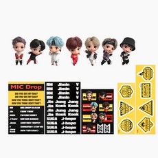 BTS 방탄소년단 파우치 스티커팩 TinyTAN 다이어리 노트 꾸미기