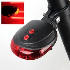 자전거 테일 램프 야간 라이딩 레이저 사이클링 방수 안전 경고 미등 5 LED, 01 빨간, 1개
