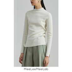 커프스 MeeLeeMeeLab반터틀넥 고지 전체양모 절개 슬림핏 스웨터