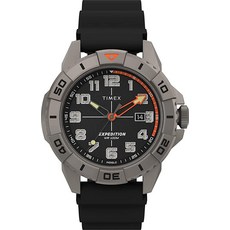손목시계 Timex 타이맥스 타임맥스 남성용 익스페디션 노스 릿지 41mm 시계 블랙. 42mm 실리콘 스트랩 시계