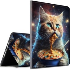 SDFCVBTYU Case for 삼성 호환가능한 Galaxy Tab A8 10.5 Inch 2022 SMX200X205X207 Slim PU Leather MultiAngle S, Hungry Space Cat