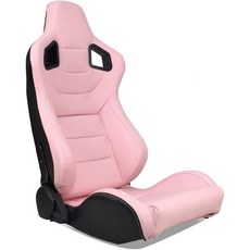 IKON MOTORSPORTS 레이싱 안전벨트 안전 벨트 모터스포츠 듀얼 슬라이더가 장착된 유니버설 시트 PU 카본 가죽 리클라인 오른쪽 조수석 측면 핑크 Q1277412, Passenger Side: Pink with Big
