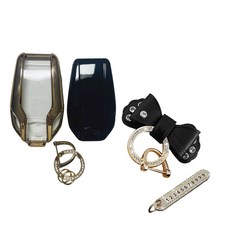 루루형제 BMW 미니 키케이스 + 번호키링 + 가죽 리본 키링, 다크블랙, AB-03