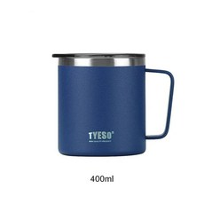 손잡이가 단열 머그잔 사무실 음료 컵 커피 차, 2.Ocean Blue, 1개