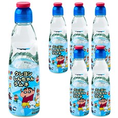 하타코센 크레용 신짱 라무네 탄산음료 소다맛, 200ml, 6개